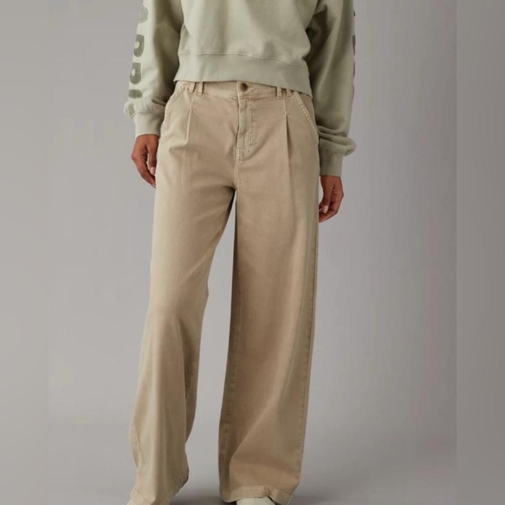 American Eagle Outfitters Beige Wide Leg Pants